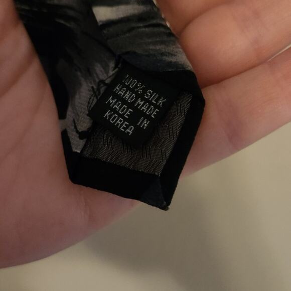 Tie black & grey 100% silk Pierre Balmann like watercolor beautiful wedding to c - Picture 3 of 9